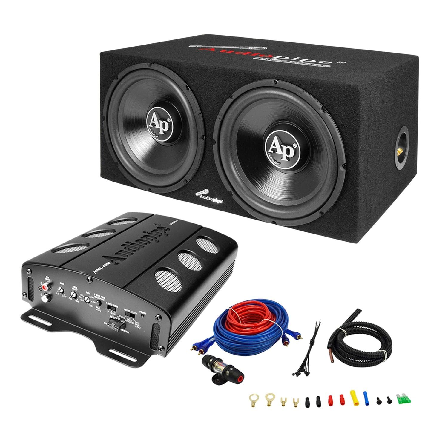Audiopipe APSB-1299PP Dual 12 Inch Car Audio Subwoofer Speakers and Sealed Enclo
