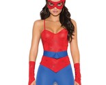 Spider Man Costume Web Print Top Pants Gloves Belt Mask Blue Red 9140 Me... - $44.54