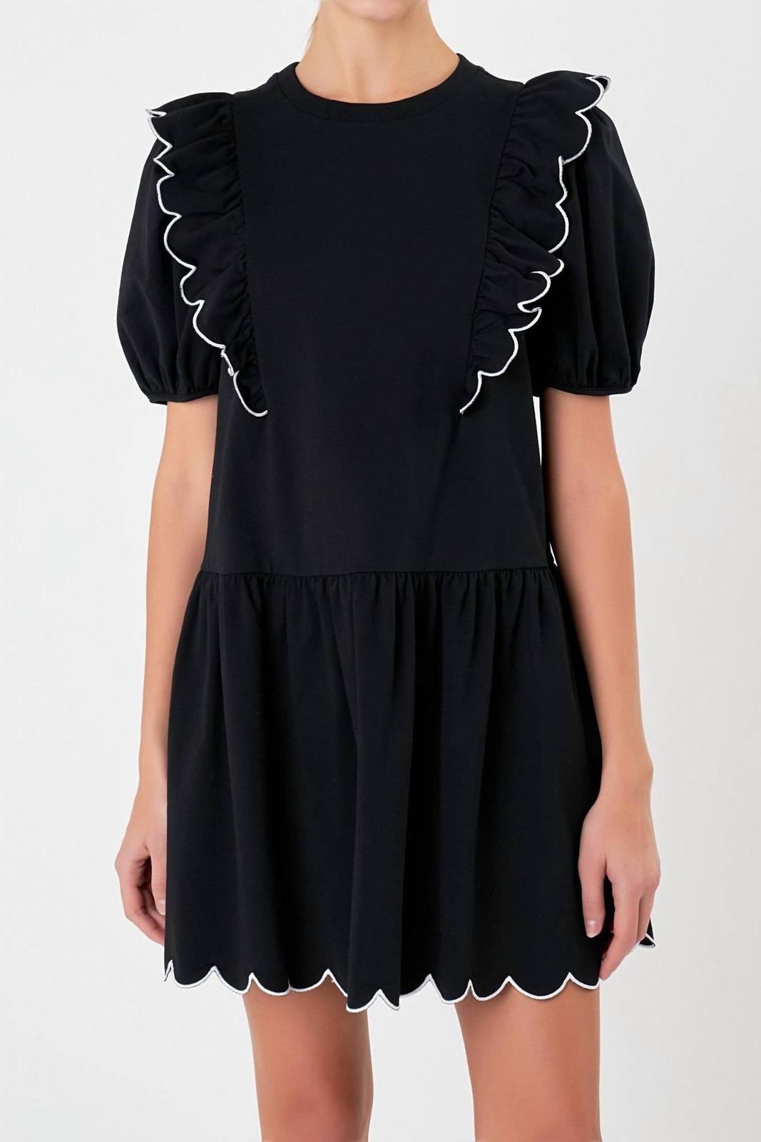 2.7 August Apparel Scallop Edge Knit Mini Dress Size S - $78.21