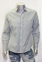 Men&#39;s Rufus Black | White | Turquoise Long Sleeve Button Down Shirt - £126.29 GBP