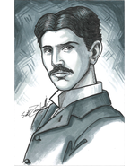 4&quot;x6&quot; Concept Sketch - Crimson Shadows - Hand Drawn by S Zambelli - Tesla - £63.07 GBP