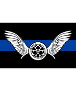 Thin Blue Line Motorcycle Wings 3&quot; x 5&quot; Exterior REFLECTIVE window Decal - $94.08 MXN