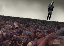 IMAGE COMICS THE WALKING DEAD #100 22” x 34” POSTER ART BY CLIFF RATHBURN - $19.00