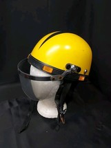 1960s World Famous No. 505 Yellow Half Helmet &amp; Visor Motorcycle Scooter... - $46.74