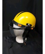 1960s World Famous No. 505 Yellow Half Helmet &amp; Visor Motorcycle Scooter... - £37.64 GBP