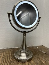 Round Mirror Ring Light With Stand Silver Tone - $9.49