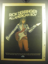 1974 Rick Derringer All American Boy Album Advertisement - £14.78 GBP