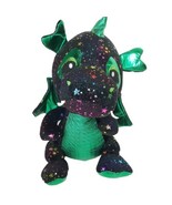 Toy Factory Dragon Stuffed Animal 16&quot; Viper II Black Green Rainbow Shiny... - $27.34 CAD