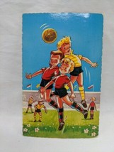 Vintage 1962 Humor Boys Playing Soccer Postcard - £49.05 GBP