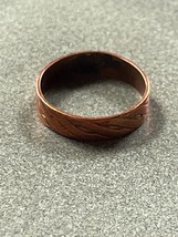 Vintage Etched Solid Copper Band Ring Size 9 – just under 0.25 inches wide – - £11.58 GBP