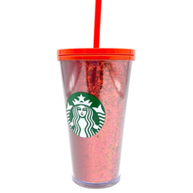 Starbucks Gradient Glitter Holiday 2020 Red Straw Cup Collectable Unused  - $19.24