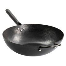 Gibson Home Hammered 13 Inch Heavy Gauge Carbon Steel Wok in Black - $58.92