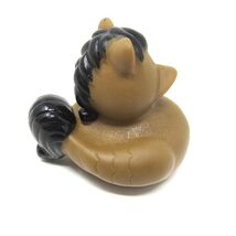 Horse Rubber Duck Dark Brown 2 inch Braided Black Mane Jeep Cruise US Se... - $8.92