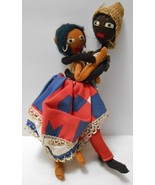 DANCING COUPLE Wire DOLL Vintage Mixed Media Dolls 9&quot; - £31.35 GBP