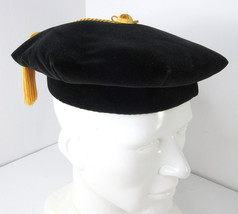 Jostens Doctoral Academic Hat College Commencement Black Size 7 1/4 Gold... - £22.85 GBP