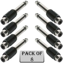 8X 6.35Mm 1/4" Mono Male Plug To Rca Female Jack Audio Adapter Cable Converter - £21.20 GBP