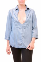 One Teaspoon Womens Shirt 3/4 Sleeve Classic Denim Blue Size S - £31.03 GBP