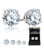 Certified 0.50 Carat round Cut Lab Grown Diamond Earrings for Women 18K ... - €108,27 EUR