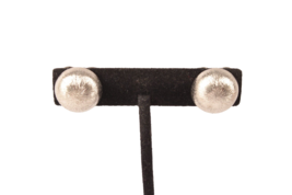 Napier Brushed Silver Clip On Earrings Signed 5/8 Inch - £8.92 GBP