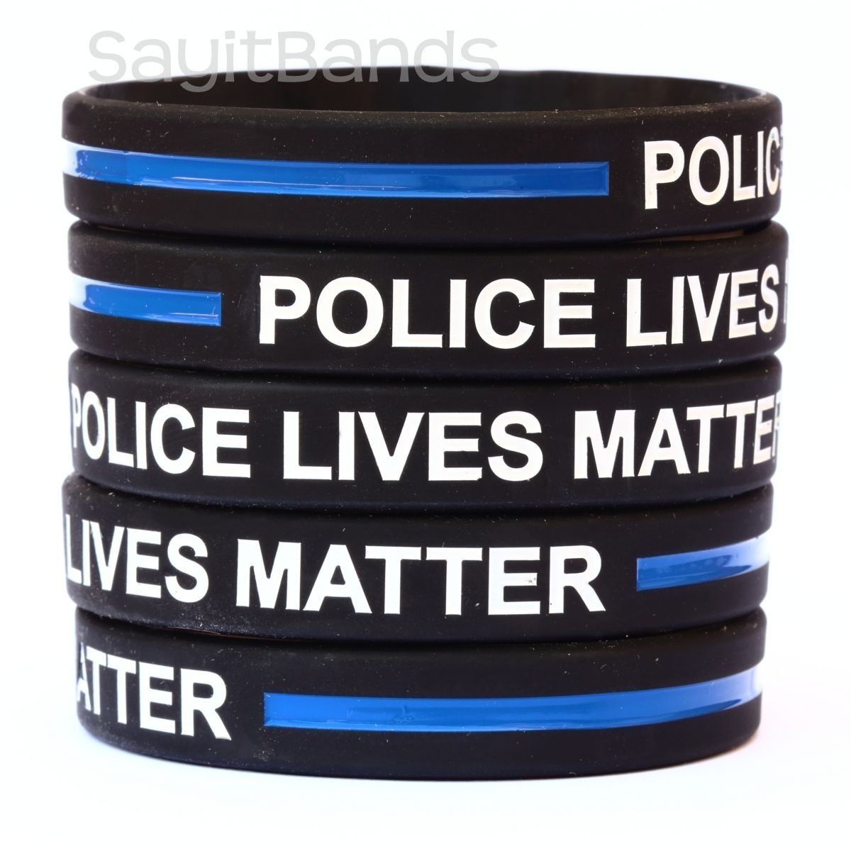 Primary image for 50 Police Lives Matter Wristbands Thin Blue Line Law Enforcement Awareness Bands