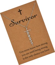 Faith Cross Necklace Belive Hope Loved Pendant Gift - £40.97 GBP