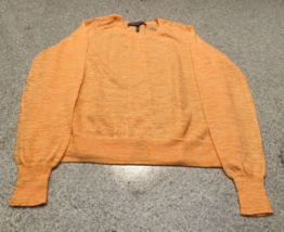 Halston Heritage Orange Linen Blend Thin Knit Sweater (S) - $33.66