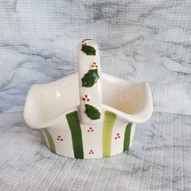 Christmas Planter, Ceramic Basket with Holly, Andrea West for Sigma Tastesetter image 5
