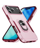 Generic Case for iPhone 17 (Color: Pink/Rose)  Ring Hard Back Hard Sili... - $865.56 MXN