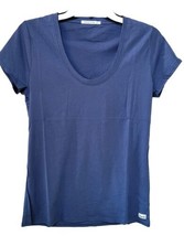 Marine Layer Women&#39;s Size S Blue Round Supima Cotton Tee T-Shirt - $17.79