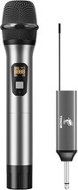 Wireless Microphone, UHF Metal Cordless Handheld Mic System with Recharg... - $24.69