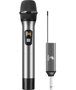 Wireless Microphone, UHF Metal Cordless Handheld Mic System with Recharg... - $33.53 CAD