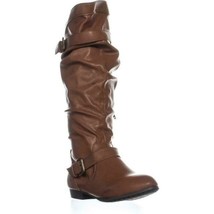 Rampage Basking Mid-Calf Flat Boots Faux Leather -Cognac , US 5.5M - $19.79