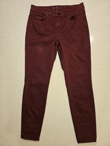 White House Black Market Ankle Jeans Womens 6 Mid Rise Slim Fit Burgundy... - $11.50