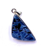 92.5 SILVER PENDANT - Pietersite Cabochon Pendant - Triangle Pendant - 3... - $60.00