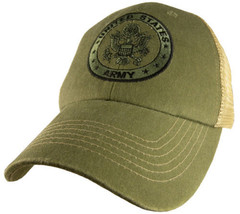 UNITED STATES ARMY MILITARY SEAL EMBROIDERED  NEW OD MESH  HAT CAP - £26.42 GBP