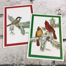 Vintage Christmas Postcards Sherm Pehrson Chickadees Cardinals Lot Of 2 - £7.78 GBP
