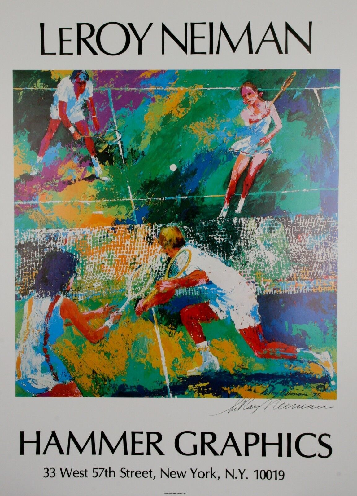 Martello Grafica &quot; Misto Doppie &quot; Di Leroy neiman Firmato Poster Con / C... - $617.02