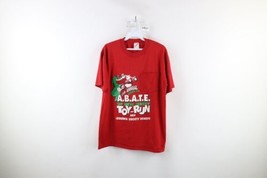 Vintage 90s Mens Large Christmas ABATE Toy Run Santa Claus Pocket T-Shirt USA - £23.70 GBP