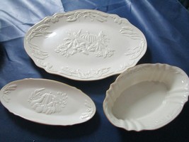 Compatible with Lenox Harvest Pattern 3 PCS Tray, Oval Dish and Oval Bow... - £101.50 GBP