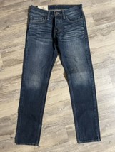 Hollister Jeans Skinny Button Fly Blue Denim Dark Wash Men&#39;s 28x30 - £9.15 GBP