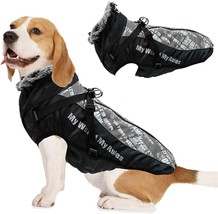 Waterproof Thick Dog Jacket, Warm Dog Coat with Plush Collar (Size:4XL) - £22.85 GBP