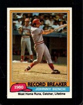 1981 Topps #201 Johnny Bench Nm Reds Rb Hof *X110668 - £3.29 GBP