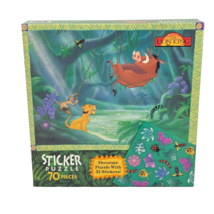 VINTAGE 1990&#39;s DISNEY THE LION KING STICKER PUZZLE 70 PIECE W/ 31 STICKE... - $11.40