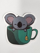 Koala Bear in Teacup Super Cute Multicolor Sticker Decal Embellishment Awesome - $2.30