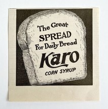 1904 Karo Corn Syrup Bread Spread Advertisement Food Ephemera 4.75 x 4.5&quot; - $12.99