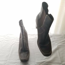 Women&#39;s Brown Leather Heeled Ankle Boots 2 3/4&quot; Heels Goring Places Size 9M - $21.95
