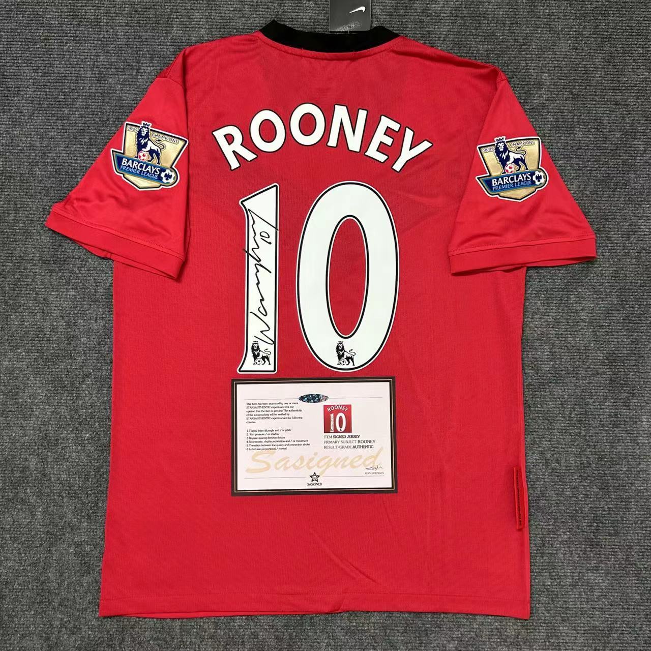 Wayne Rooney SIGNED Man United Signature Jersey + COA Retro 09/10
