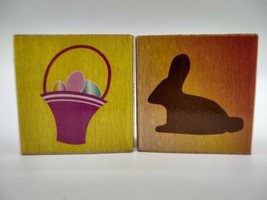 Nicole Wood Rubber Stamp Easter Holiday Crafts Bunny Rabbit Easter Basket Cute - £7.09 GBP