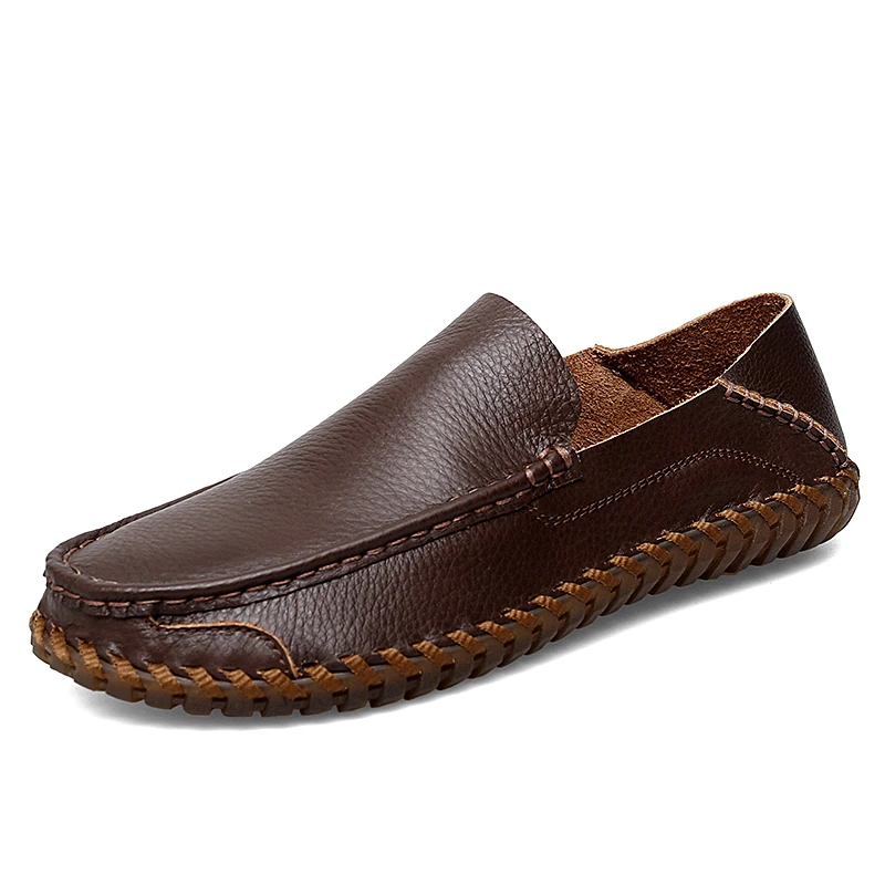 Genuine Leather Men Loafers Cow Leather Casual Shoes For Man Soft Spring Moccasi - £41.27 GBP