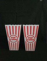 Popcorn Plastic Container Box Tub Bowl Home Movie Theater Night Set of 2 - £16.44 GBP